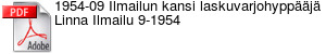 1954-09 Ilmailun kansi laskuvarjohyppj Linna Ilmailu 9-1954