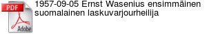 1957-09-05 Ernst Wasenius ensimminen suomalainen laskuvarjourheilija