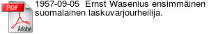 1957-09-05  Ernst Wasenius ensimminen suomalainen laskuvarjourheilija.