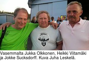 Vasemmalta Jukka Olkkonen, Heikki Viitamki ja Jokke Sucksdorff. Kuva Juha Leskel.
